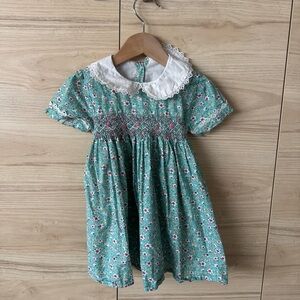 Floral Kids Dress with White Collar